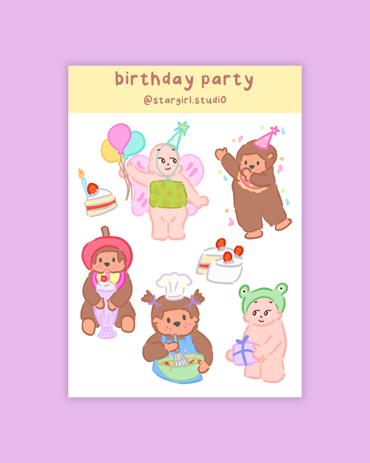 Birthday Party Sticker Sheet